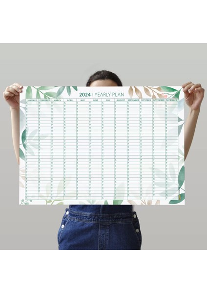 Çiçekli 2025 Yıllık Planlayıcı Duvar Takvimi, 2025 Takvim, Aylık Planlama, 2025 Wall Planner