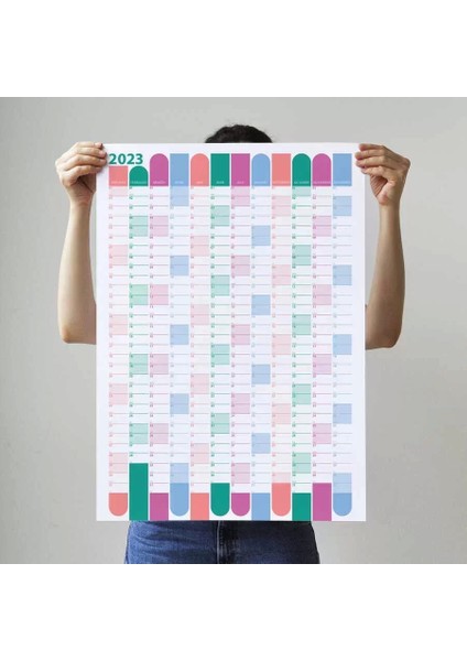 2025 Yıllık Planlayıcı Duvar Takvimi Pembe Yeşil Wall Planner fiyatları