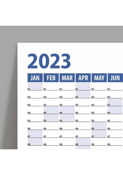 2025 Yıllık Planlayıcı Duvar Takvim Mavi Yearly Wall Planner