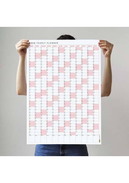 2025 Yıllık Planlayıcı Poster Takvim, Pembe Renk Planlayıcı Takvim, 2025 Okul Takvimi