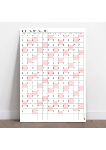 2025 Yıllık Planlayıcı Poster Takvim, Pembe Renk Planlayıcı Takvim, 2025 Okul Takvimi