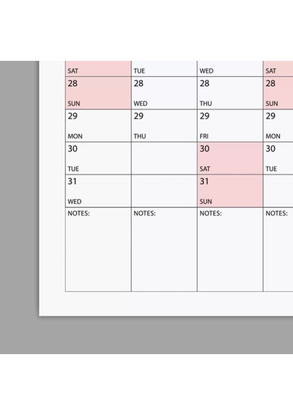 2025 Yıllık Planlayıcı Poster Takvim, Pembe Renk Planlayıcı Takvim, 2025 Okul Takvimi