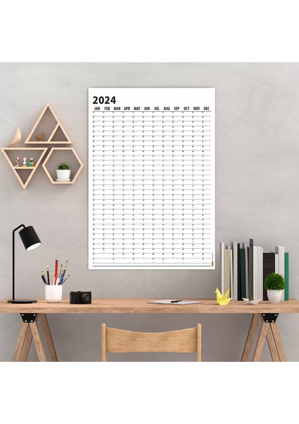 2025 Yıllık Planlayıcı Duvar Takvimi, 2025 Takvim, Büyük Duvar Takvimi, Siyah Beyaz Takvim