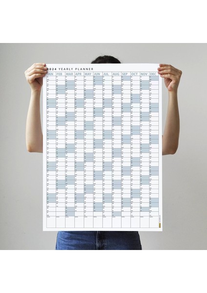 2025 Yıllık Planlayıcı Poster Takvim, Mavi Planlayıcı Takvim, Okul Takvimi, Duvar Takvimi