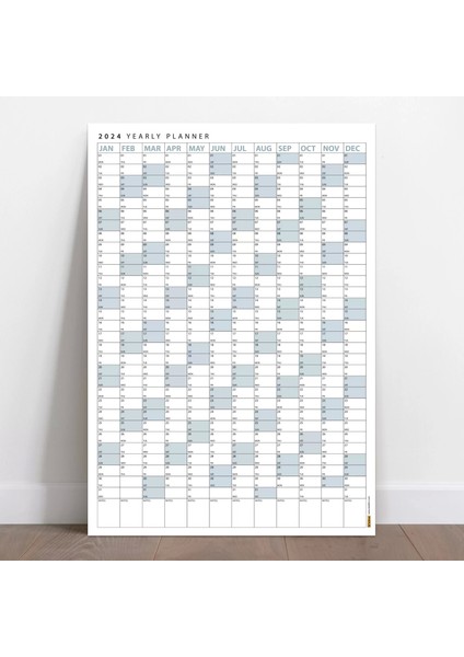 2025 Yıllık Planlayıcı Poster Takvim, Mavi Planlayıcı Takvim, Okul Takvimi, Duvar Takvimi