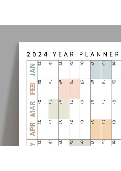 2025 Yıllık Planlayıcı Duvar Takvimi, Planlayıcı Takvim, Yatay Poster Planlayıcı Takvim