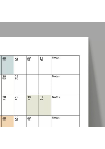 2025 Yıllık Planlayıcı Duvar Takvimi, Planlayıcı Takvim, Yatay Poster Planlayıcı Takvim