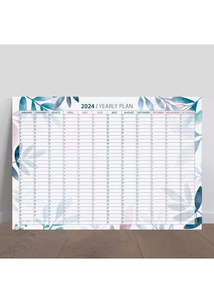 Çiçekli 2025 Yıllık Planlayıcı Duvar Takvimi, 2025 Takvim, Aylık Planlama, Wall Planner