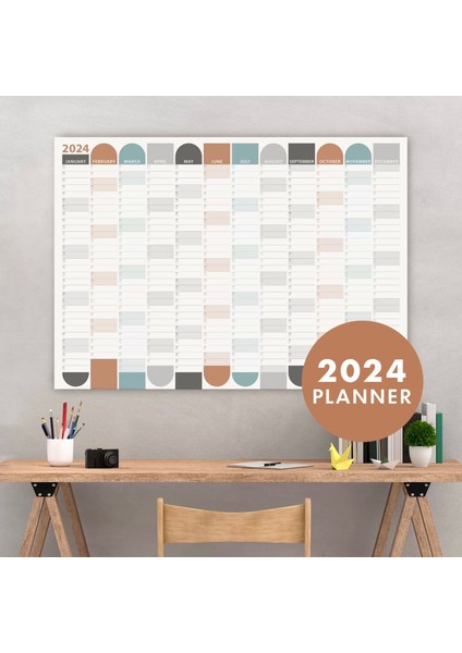 2025 Yıllık Planlayıcı Duvar Takvimi | Boho | 2025 Yılı Planlayıcısı | Aylık Planlayıcı