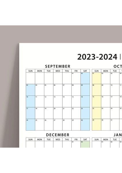 Eylül Başlangıç 2024 - 2025 Akademik Takvim, Pazar Günü Başlangıçlı Akademik Planlayıcı fiyatları