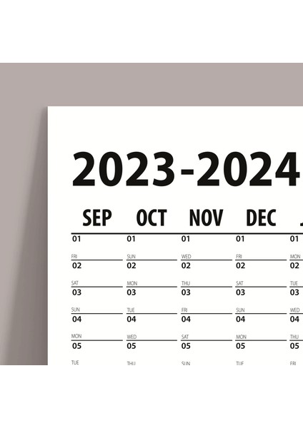 Eylül Başlangıç 2024 - 2025 Akademik Takvim, Akademik Planlayıcı Takvim, Duvar Takvimi