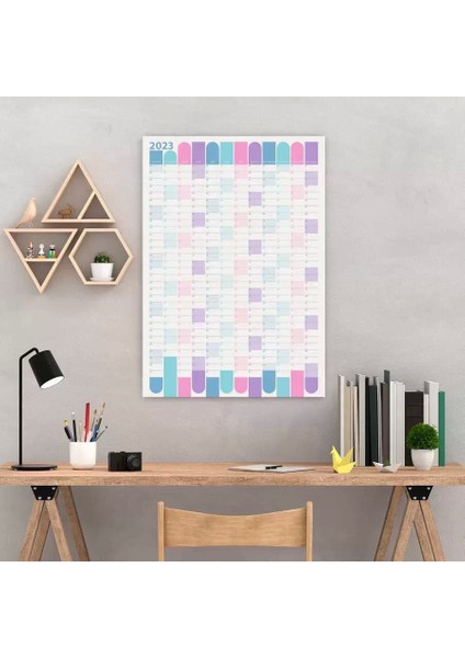 2025 Yıllık Planlayıcı Duvar Takvimi Mavi Mor Wall Planner