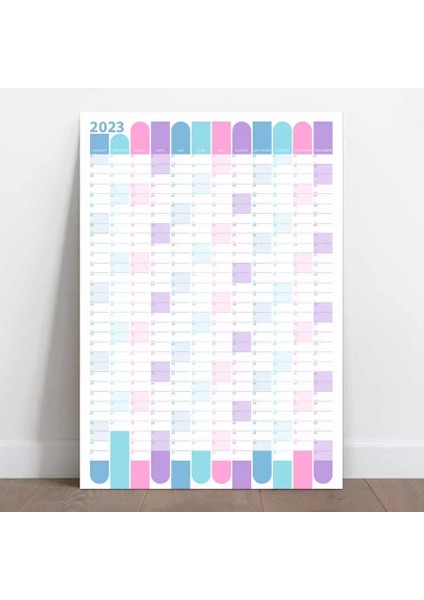 2025 Yıllık Planlayıcı Duvar Takvimi Mavi Mor Wall Planner fırsatları