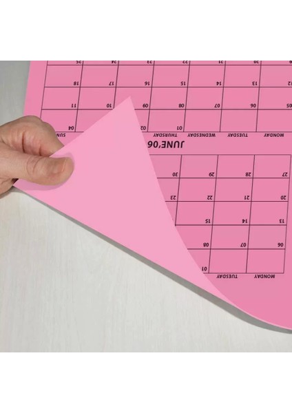 2025 Yıllık Planlayıcı Duvar Takvimi, Pembe Renkli Kağıt