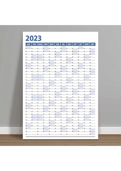 2025 Yıllık Planlayıcı Duvar Takvim Mavi Yearly Wall Planner