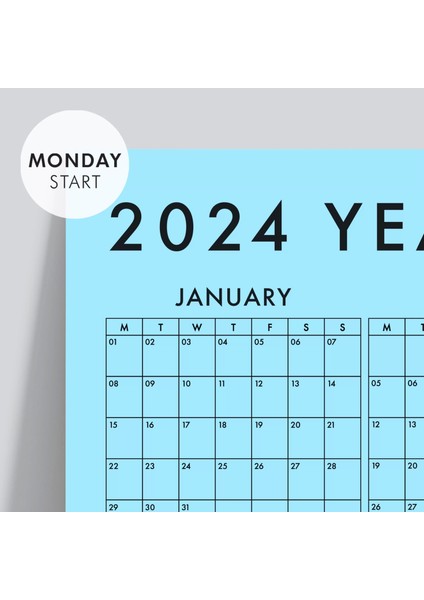 Mavi Renk 2025 Yıllık Planlayıcı Duvar Takvimi, 2025 Takvim, Yıllık Plan, Aylık Planlayıcı fiyatları
