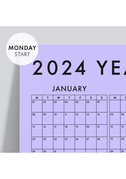 Mor Renk 2025 Yıllık Planlayıcı Duvar Takvimi, 2025 Takvim, Yıllık Plan, Aylık Planlayıcı fiyatları