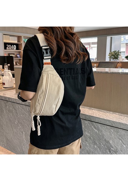 Kadın Çantaları Naylon Spor Omuz Çantası Büyük Kapasiteli Göğüs Çantası Trendy Marka Moda Çok Yönlü Iş Kıyafeti Crossbody Çanta Kadın Bel (Yurt Dışından)