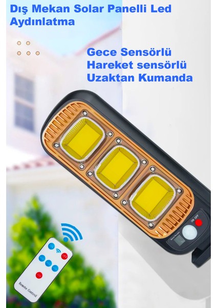 Solar Panel LED Dış Mekan Aydınlatma Su Geçirmez Duvar Lambası Uzaktan Kumanda LED Hareket Sensörü Bahçe Işık Sokak Lambası