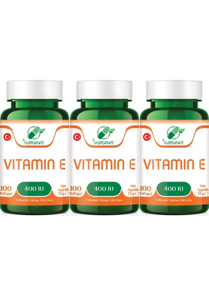 Vitamin E 400'lü 100 Kapsül Softjel 3 X100 Kapsül Softjel