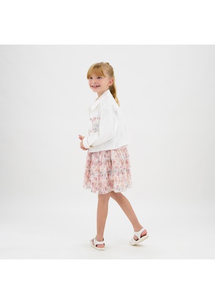 Kız Çocuk Cebi Tül Detaylı Ceket modelleri