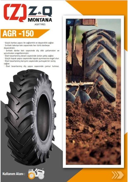 16.9/14-34 (16.9-34) 10 Pr(Kat) Tt AGR-150 Traktör Arka Lastiği 1691434 16934