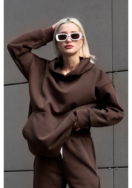 Kadın 3 Iplik Içi Pamuklu Oversize Uzun Kollu Sweatshirt fiyatları
