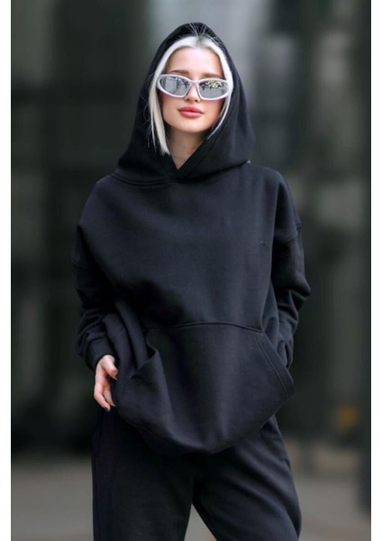 Kadın 3 Iplik Içi Pamuklu Oversize Uzun Kollu Sweatshirt fiyatları