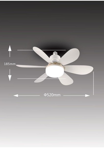 Sessiz Çalışma 6 Fan Kanat ve Işıklı Uzaktan Kumandalı Tavan Tipi Vantilatör KFAN-7680