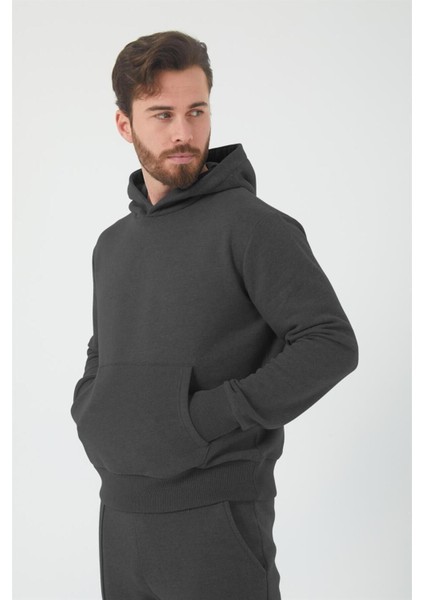 Erkek 3 Iplik Içi Pamuklu Oversize Uzun Kollu Sweatshirt