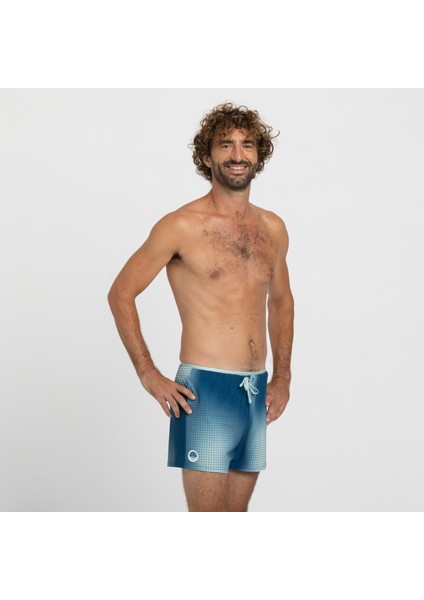 Nabaiji Erkek Kısa 16 İnç Havuz Şortu - Mavi - Kamuflaj Desenli - 100 COURT fiyatları