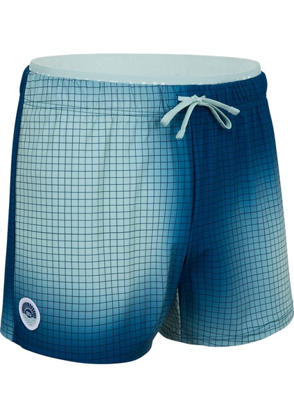 Nabaiji Erkek Kısa 16 İnç Havuz Şortu - Mavi - Kamuflaj Desenli - 100 COURT fırsatları