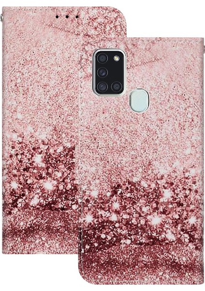 Samsung Galaxy A21S Tam Koruma Için Flip Case Mermer Desen Manyetik (Yurt Dışından)