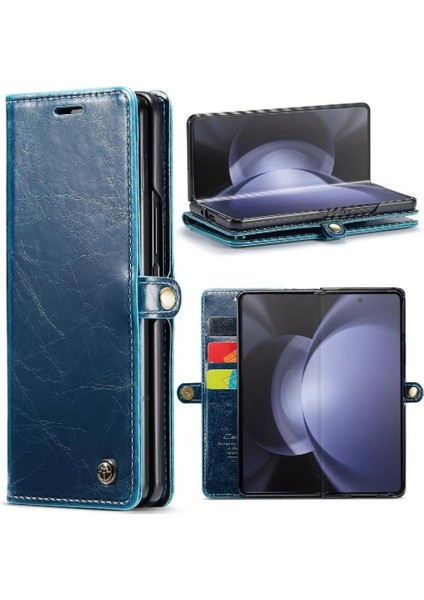 SZY Mall Samsung Galaxy Z Için Flip Case Fold 5 5g Kickstand Kart Tutucu Manyetik (Yurt Dışından)