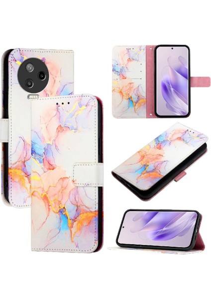 Infinix Not 12 Pro 4g Cüzdan Pu Deri Mermer Desen Kickstand Için Kılıf (Yurt Dışından)
