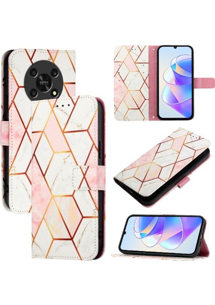 Onur X30 5g Kickstand Cüzdan Mermer Desen Pu Deri Için Kılıf (Yurt Dışından)