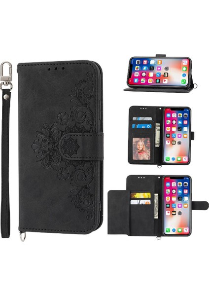 Iphone 11 X/xs Darbeye Dayanıklı Kabartmalı Çoklu Kredi Kartı Için Flip Case (Yurt Dışından)