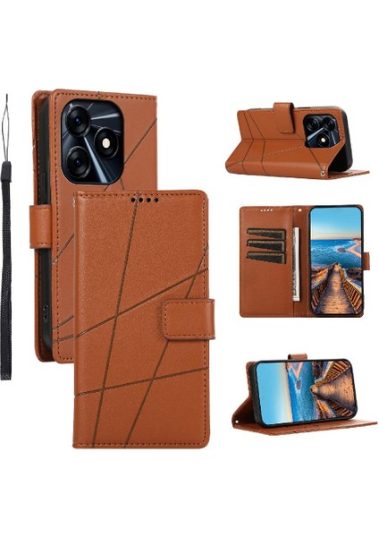 Tecno Spark 10 Şok Emici Darbeye Dayanıklı Kickstand Üç Için Flip Case (Yurt Dışından)