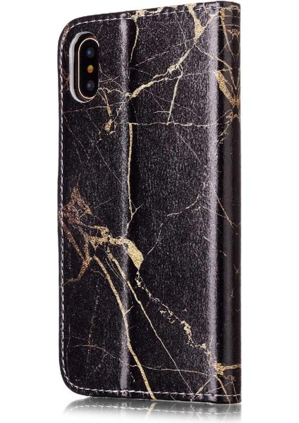 Iphone x Için Flip Case/xs Mermer Desen Tam Koruma Pu Deri Cüzdan (Yurt Dışından)