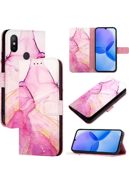Xiaomi Redmi A2 Pu Deri Mermer Desen Cüzdan Kickstand Için Kılıf (Yurt Dışından)