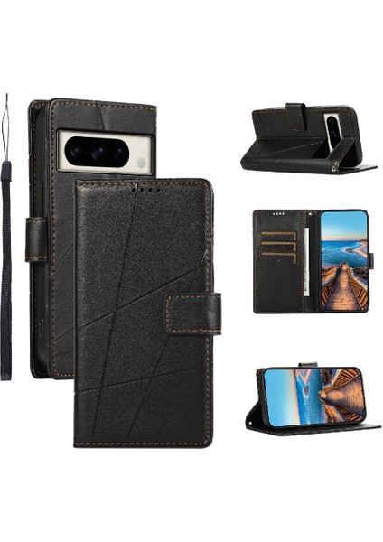 Google Pixel 8 Pro Için Flip Case Üç Kart Yuvaları Şok Emici (Yurt Dışından)