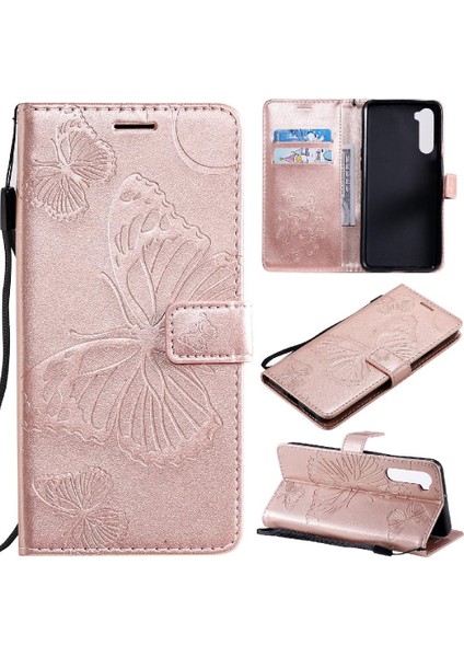 Kart Yuvası Standı ile Oneplus Nord Için Flip Case Manyetik Kapak Pu Deri (Yurt Dışından)