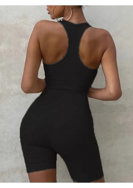 Alinn Butikk Kadın Sırt Sporcu Kesim Kaşkorse Kumaş Mini Bodycon