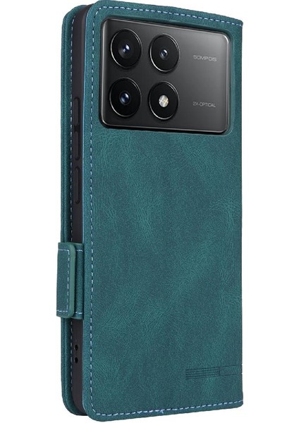 Xiaomi Poco F6 Pro Deri Kart Tutucu ile Folio Flip Case (Yurt Dışından)