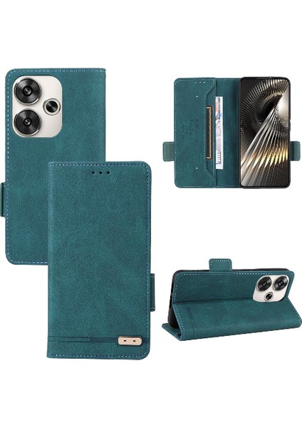 Xiaomi Poco F6 Deri Folio Flip Case Manyetik Karbon Fiber (Yurt Dışından)