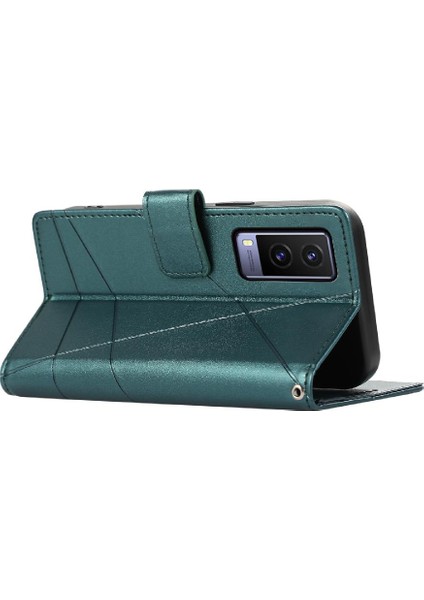 Vivo V21E 5g Için Flip Case Darbeye Üç Kart Yuvaları Şok Emici (Yurt Dışından)