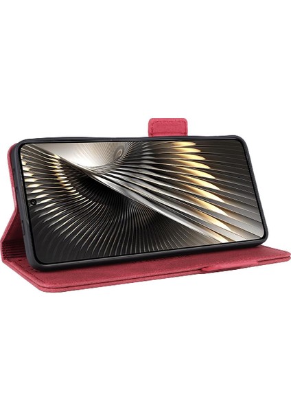 Xiaomi Poco F6 Deri Folio Flip Case Manyetik Karbon Fiber (Yurt Dışından)
