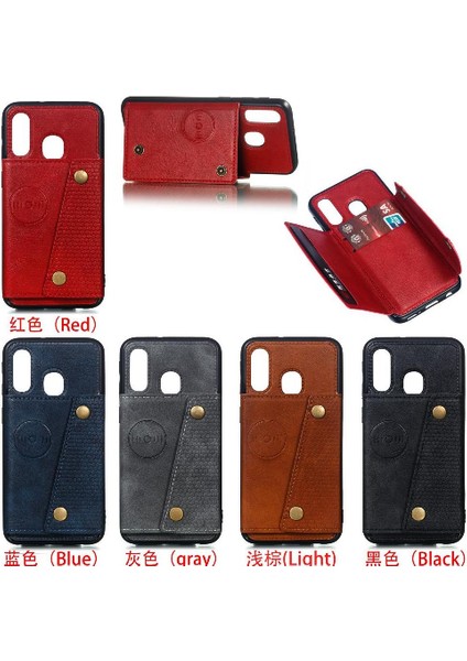 Cüzdan Kılıf Için Huawei P20 Lite Buit Demir Kickstand Kart Tutucu Cüzdan (Yurt Dışından) modelleri