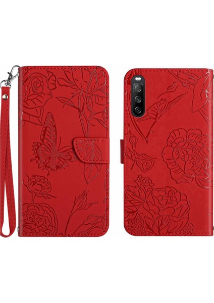 Sony Xperia 10 Vi Anti-Damla Koruma Çiçekler ve Deri Için Flip Case (Yurt Dışından)