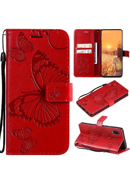Samsung Galaxy A02 Için Flip CASE/M02 Pu Deri Darbeye Kapak ile Çevirin (Yurt Dışından)